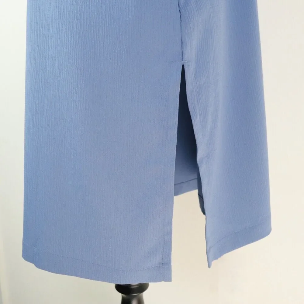 J Jill Size L Wearever Easy Care Boat Neck Tunic Top Moonlit Sky Blue - Picture 7 of 9